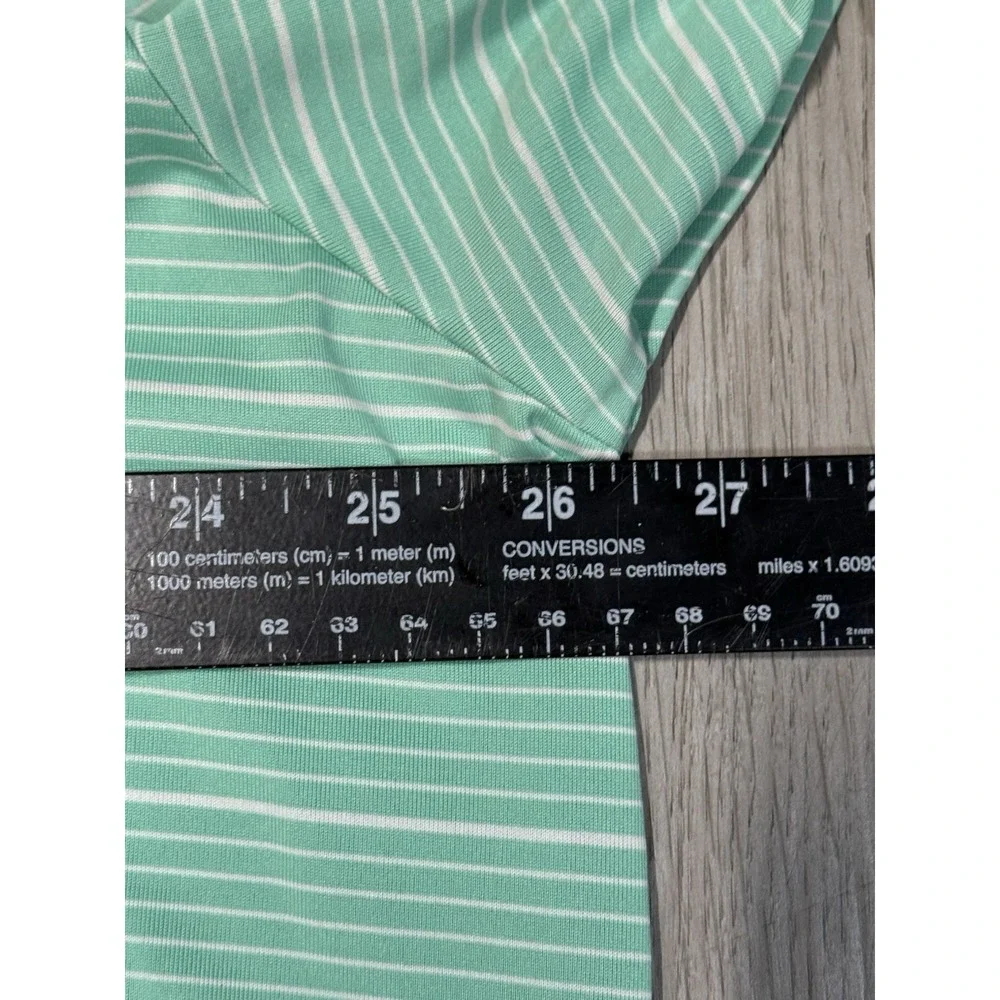 Adidas Golf Climalite Polo Shirt Mens Size 2XL Green Striped Performance Wicking